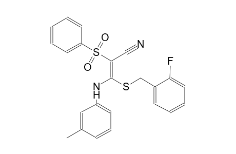 2-propenenitrile, 3-[[(2-fluorophenyl)methyl]thio]-3-[(3-methylphenyl)amino]-2-(phenylsulfonyl)-, (2E)-