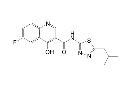 3-quinolinecarboxamide, 6-fluoro-4-hydroxy-N-[5-(2-methylpropyl)-1,3,4-thiadiazol-2-yl]-