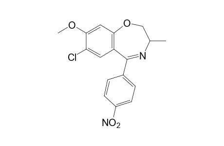 7-chloro-2,3-dihydro-8-methoxy-3-methyl-5-(p-nitrophenyl)-1,4-benzoxazepine