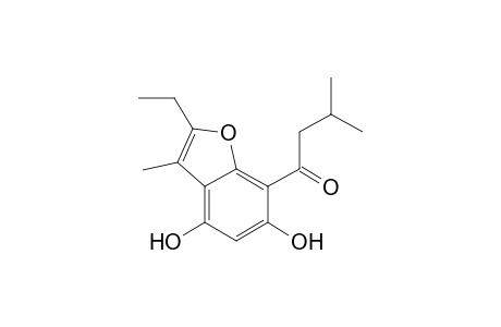 1-Butanone, 1-(2-ethyl-4,6-dihydroxy-3-methyl-7-benzofuranyl)-3-methyl-