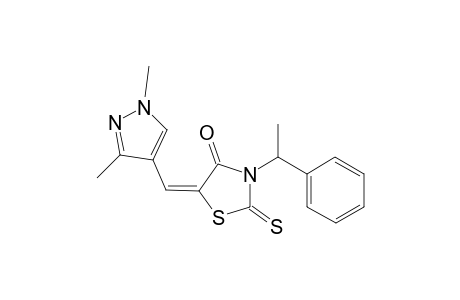 (5E)-5-[(1,3-dimethyl-4-pyrazolyl)methylidene]-3-(1-phenylethyl)-2-sulfanylidene-4-thiazolidinone