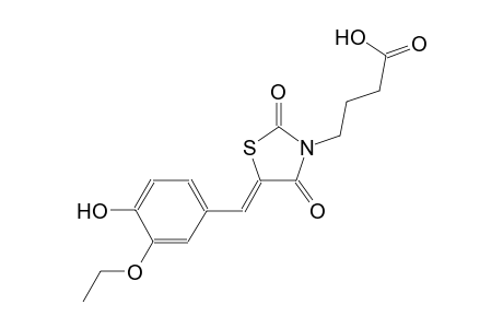4-[(5Z)-5-(3-ethoxy-4-hydroxybenzylidene)-2,4-dioxo-1,3-thiazolidin-3-yl]butanoic acid