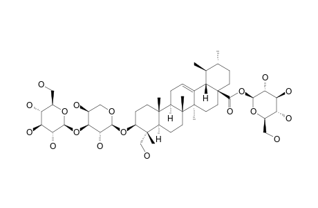 MATEGLYCOSIDE-B;3-O-BETA-D-GLUCOPYRANOSYL-(1->3)-ALPHA-L-ARABINOPYRANOSYL-23-HYDROXYUROLIC-ACID-28-O-BETA-D-GLUCOPYRANOSIDE