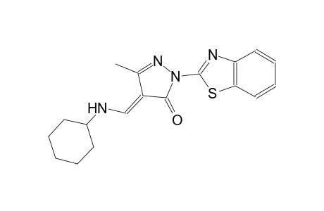(4E)-2-(1,3-benzothiazol-2-yl)-4-[(cyclohexylamino)methylene]-5-methyl-2,4-dihydro-3H-pyrazol-3-one