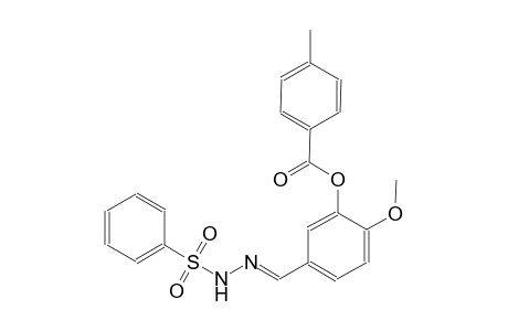 2-methoxy-5-{(E)-[(phenylsulfonyl)hydrazono]methyl}phenyl 4-methylbenzoate