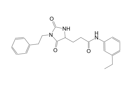 4-imidazolidinepropanamide, N-(3-ethylphenyl)-2,5-dioxo-1-(2-phenylethyl)-, (4S)-