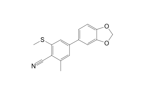 4-(1,3-benzodioxol-5-yl)-2-methyl-6-(methylthio)benzonitrile