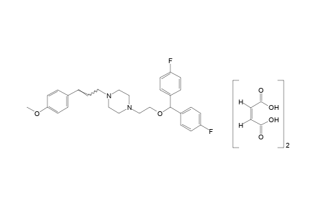 1-{2-[bis(p-fluorophenyl)methoxy]ethyl}-4-(p-methoxycinnamoyl)piperazine maleate(1:2)