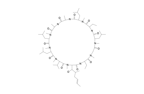 CYCLO-[-MEBMT-(1)-ABU-(2)-SAR-(3)-MELEU-(4)-ABU-(5)-MELEU-(6)-ALA-(7)-D-ALA-(8)-MELEU-(9)-MELEU-(10)-MEVAL-(11)-]