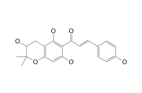 DESMETHYLXANTHOHUMOL-B;DMX-B;(+/-)-[(2E)-1-(3,4-DIHYDRO-3,5,7-TRIHYDROXY,2,2-DIMETHYL-2H-1-BENZOPYRAN-6-YL)-3-(4-HYDROXYPHENYL)-2-PROPEN-1-ONE