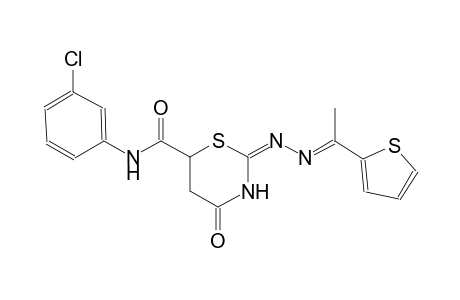 (2E)-N-(3-chlorophenyl)-4-oxo-2-{(2E)-2-[1-(2-thienyl)ethylidene]hydrazono}-1,3-thiazinane-6-carboxamide