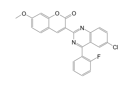 2H-1-benzopyran-2-one, 3-[6-chloro-4-(2-fluorophenyl)-2-quinazolinyl]-7-methoxy-