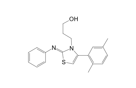 3-((2Z)-4-(2,5-Dimethylphenyl)-2-(phenylimino)-1,3-thiazol-3(2H)-yl)-1-propanol