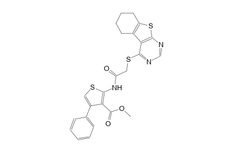 3-thiophenecarboxylic acid, 4-phenyl-2-[[[(5,6,7,8-tetrahydrobenzo[4,5]thieno[2,3-d]pyrimidin-4-yl)thio]acetyl]amino]-, methyl ester
