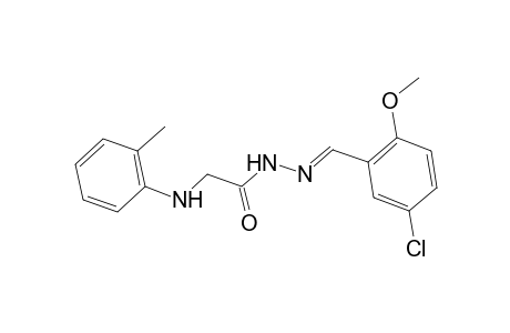 N'-[(E)-(5-Chloro-2-methoxyphenyl)methylidene]-2-(2-toluidino)acetohydrazide