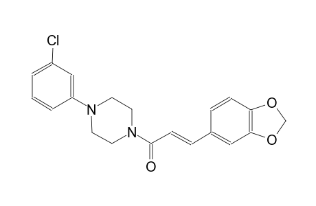 1-[(2E)-3-(1,3-benzodioxol-5-yl)-2-propenoyl]-4-(3-chlorophenyl)piperazine