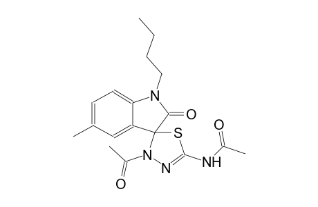 N-(3'-acetyl-1-butyl-5-methyl-2-oxo-3'H-spiro[indoline-3,2'-[1,3,4]thiadiazol]-5'-yl)acetamide