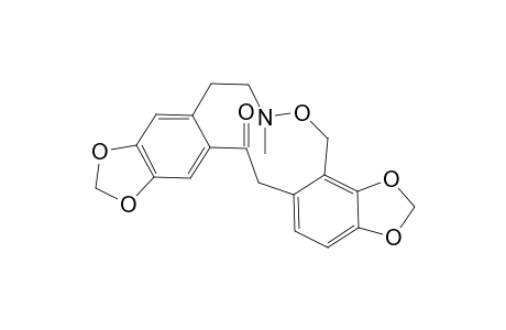 Bis[1,3]benzodioxolo[5,6-e:5',4'-i][1,2]oxaazacycloundecin-14(6H)-one , 4,7,8,15-tetrahydro-6-methyl-