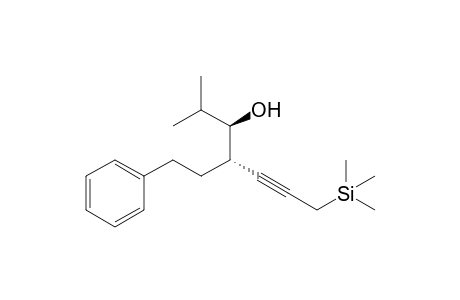 (3R*,4S*)-2-Methyl-4-(2-phenylethyl)-7-(trimethylsilyl)-5-heptyn-3-ol