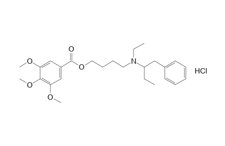 3,4,5-trimethoxybenzoic acid, 4-[ethyl(a-ethylphenethyl)amino]butyl ester, hydrochloride