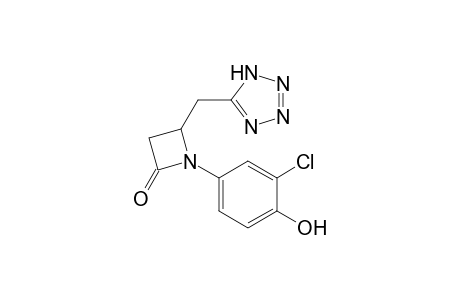 1-(3-Chloranyl-4-oxidanyl-phenyl)-4-(2H-1,2,3,4-tetrazol-5-ylmethyl)azetidin-2-one