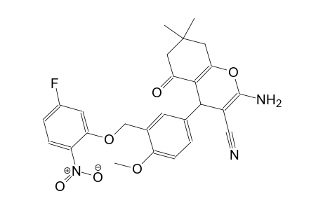 2-amino-4-{3-[(5-fluoro-2-nitrophenoxy)methyl]-4-methoxyphenyl}-7,7-dimethyl-5-oxo-5,6,7,8-tetrahydro-4H-chromene-3-carbonitrile