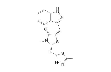 4-thiazolidinone, 5-(1H-indol-3-ylmethylene)-3-methyl-2-[(5-methyl-1,3,4-thiadiazol-2-yl)imino]-, (2Z,5E)-