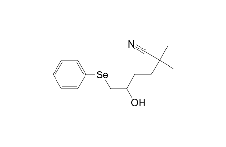 Hexanenitrile, 5-hydroxy-2,2-dimethyl-6-(phenylseleno)-