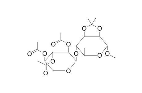 METHYL 2,3-O-ISOPROPYLIDENE-4-O-(2,3,4-TRI-O-ACETYL-ALPHA-D-XYLOPYRANOSYL)-ALPHA-L-RHAMNOPYRANOSIDE