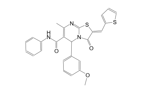 (2Z)-5-(3-methoxyphenyl)-7-methyl-3-oxo-N-phenyl-2-(2-thienylmethylene)-2,3-dihydro-5H-[1,3]thiazolo[3,2-a]pyrimidine-6-carboxamide