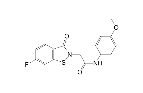 1,2-Benzisothiazole-2-acetamide, 6-fluoro-2,3-dihydro-N-(4-methoxyphenyl)-3-oxo-