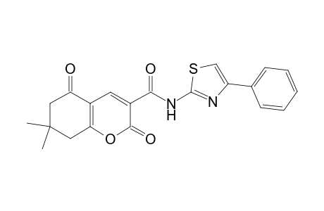 7,7-Dimethyl-2,5-dioxo-N-(4-phenylthiazol-2-yl)-5,6,7,8-tetrahydro-2H-chromene-3-carboxamide
