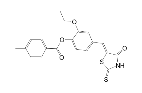 2-ethoxy-4-[(Z)-(4-oxo-2-thioxo-1,3-thiazolidin-5-ylidene)methyl]phenyl 4-methylbenzoate