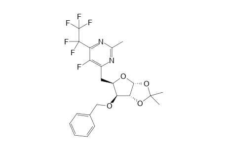 6-(3'-O-Benzyl-5'-deoxy-1',2'-O-isopropylidene-.alpha.,D-xylofuranosyl)-5-fluoro-2-methyl-4-(perfluoroethyl)pyrimidine