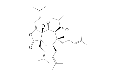 (3E,3aS,5R,6R,7S,8aS)-3a-hydroxy-5-isobutyryl-6-methyl-7,8a-bis(3-methylbut-2-enyl)-3-(3-methylbut-2-enylidene)-6-(4-methylpent-3-enyl)-7,8-dihydro-5H-cyclohepta[c]furan-1,4-quinone