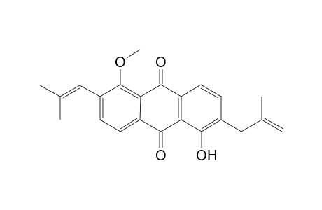 5-Hydroxy-1-methoxy-2-(2'-methylprop-1'-enyl)-6-(2''-methylprop-2''-enyl)anthraquinone