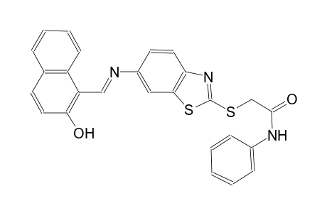 2-[(6-{[(E)-(2-hydroxy-1-naphthyl)methylidene]amino}-1,3-benzothiazol-2-yl)sulfanyl]-N-phenylacetamide