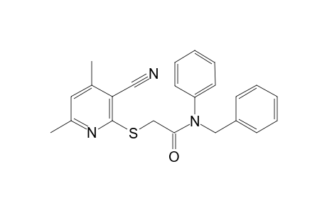 Acetamide, N-benzyl-2-(3-cyano-4,6-dimethylpyridin-2-ylsulfanyl)-N-phenyl-