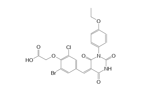 acetic acid, [2-bromo-6-chloro-4-[(Z)-(1-(4-ethoxyphenyl)tetrahydro-2,4,6-trioxo-5(2H)-pyrimidinylidene)methyl]phenoxy]-