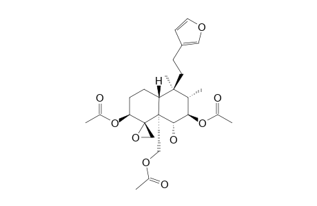 TEUCROLIVIN-D;3-BETA,7-BETA,19-TRIACETOXY-4-ALPHA,18;15,16-DIEPOXY-6-ALPHA-HYDROXY-NEO-CLERODA-13(16),14-DIENE