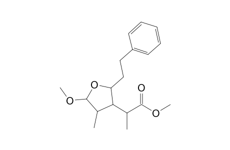 (2RS)-2-Methoxy-4-[1'-(methoxycarbonyl)ethyl]-3-methyl-5-phenethyloxolane