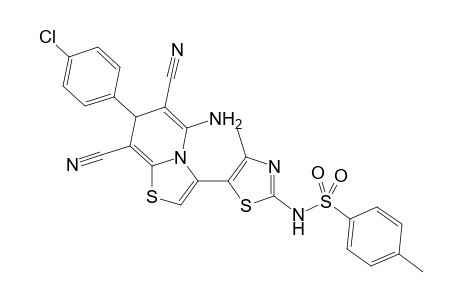 N-(5-(5-Amino-7-(4-chlorophenyl)-6,8-dicyano-7H-thiazolo[3,2-a]pyridin-3-yl)-4-methylthiazol-2-yl)-4-methylbenzenesulfonamide