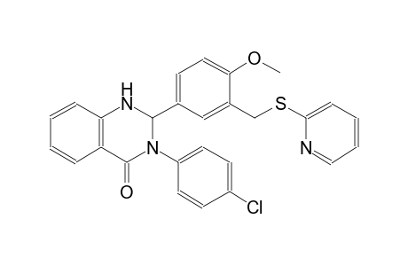 3-(4-chlorophenyl)-2-{4-methoxy-3-[(2-pyridinylsulfanyl)methyl]phenyl}-2,3-dihydro-4(1H)-quinazolinone