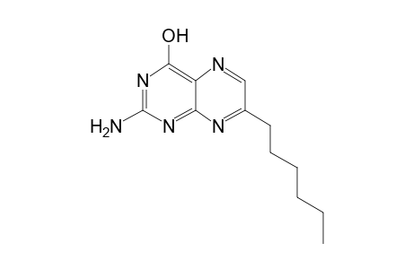 2-Amino-7-hexyl-4-pteridinol