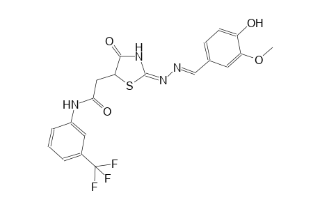 2-{(2E)-2-[(2E)-2-(4-hydroxy-3-methoxybenzylidene)hydrazono]-4-oxo-1,3-thiazolidin-5-yl}-N-[3-(trifluoromethyl)phenyl]acetamide
