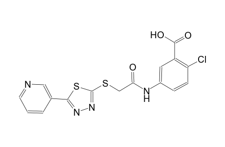2-chloro-5-[({[5-(3-pyridinyl)-1,3,4-thiadiazol-2-yl]sulfanyl}acetyl)amino]benzoic acid