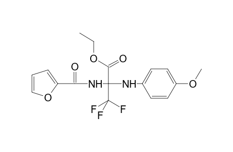 Propanoic acid, 3,3,3-trifluoro-2-[(2-furanylcarbonyl)amino]-2-[(4-methoxyphenyl)amino]-, ethyl ester