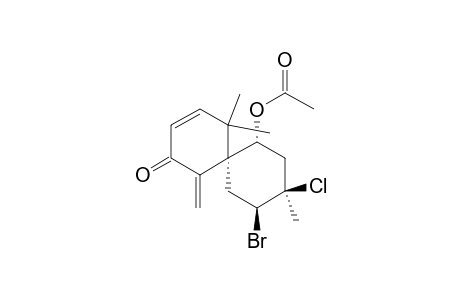 Spiro[5.5]undec-3-en-2-one, 7-(acetyloxy)-10-bromo-9-chloro-5,5,9-trimethyl-1-methylene-, [6R-(6.alpha.,7.alpha.,9.alpha.,10.beta.)]-