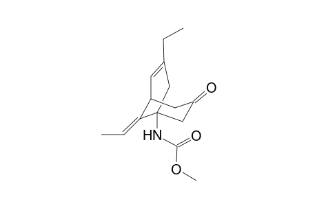 Methyl N-[(9E)-3-ethyl-9-ethylidene-7-oxidanylidene-5-bicyclo[3.3.1]non-2-enyl]carbamate