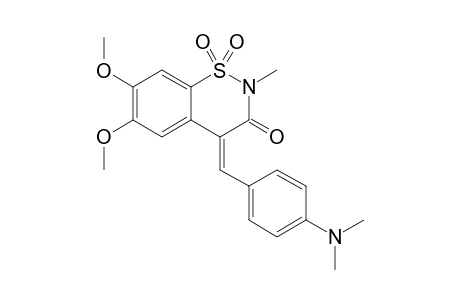 2-METHYL-6,7-DIMETHOXY-1,2-BENZOTHIAZIN-3-ONE-4-(4'-DIMETHYLAMINEBENZYLIDENE)-1,1-DIOXIDE